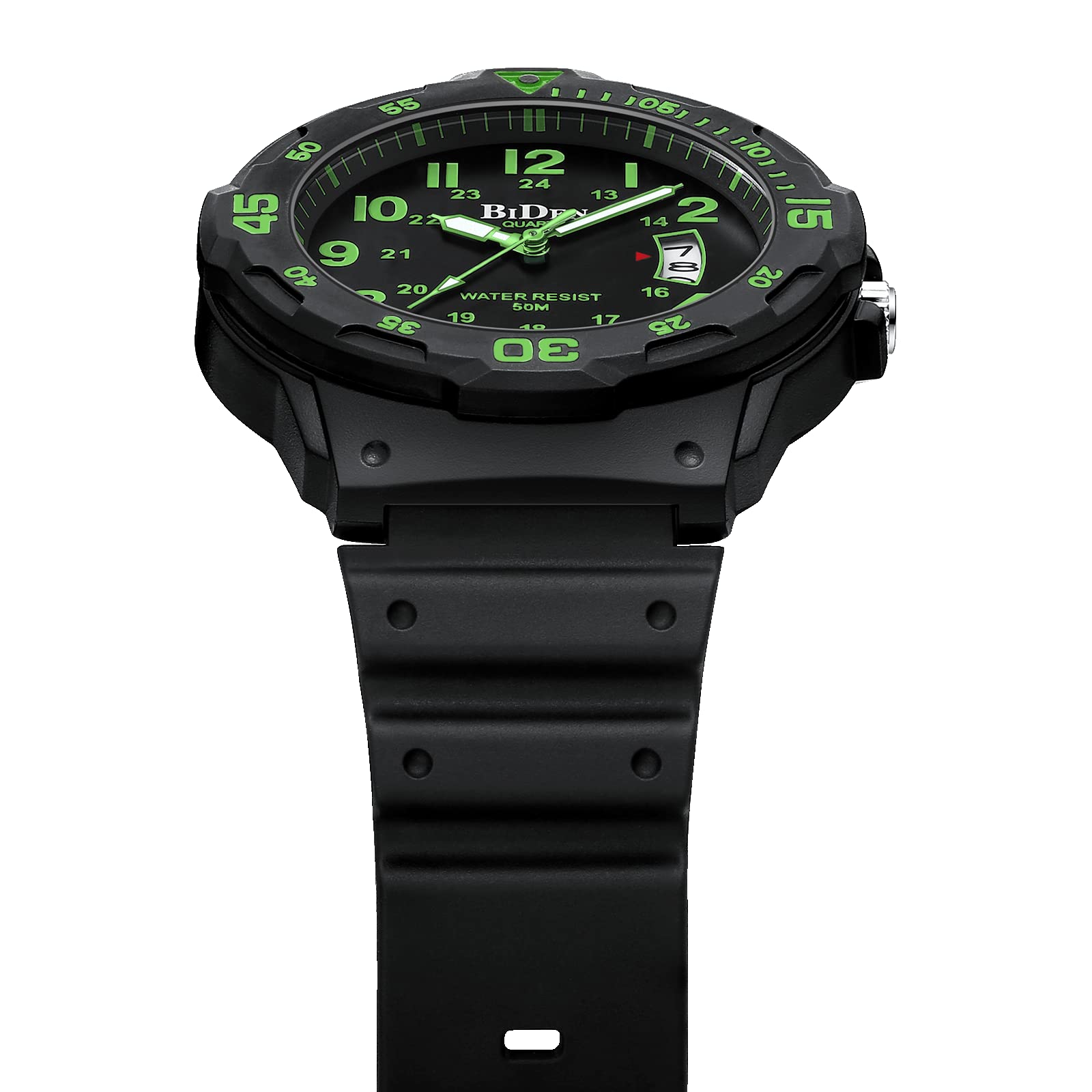 HANPOSH Orologio Uomo Orologi Analogico Al Quarzo Impermeabile In Gomma Siliconica Con Data Luminosa Attività All'aria Aperta Per Uomini e Uomini Per Papà