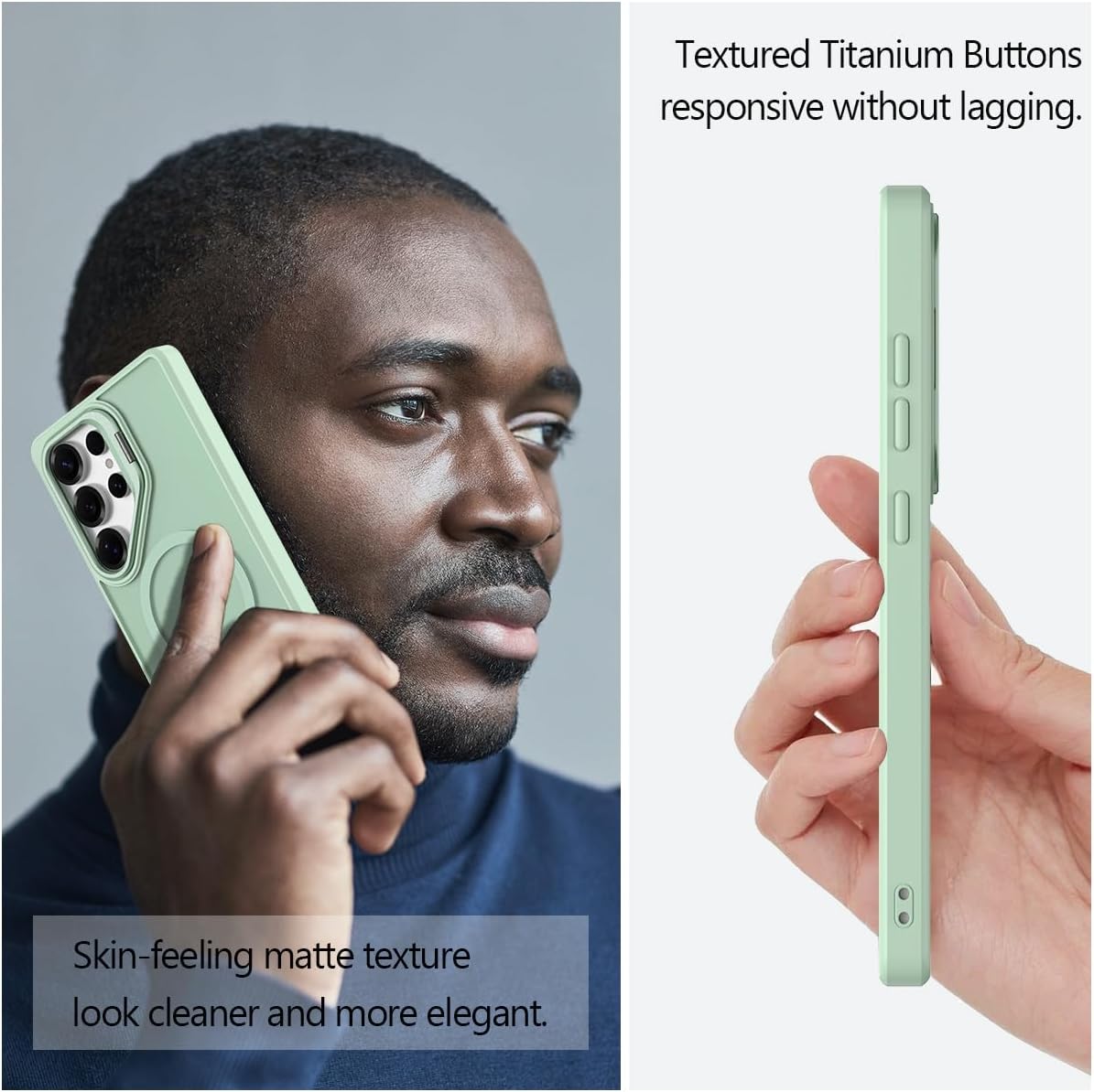 Nvollnoe for Samsung S25 Ultra Case Compatible with MagSafe Military Grade Shockproof Heavy Duty Protective Adjustable Kickstand Matte Semi Clear Phone Cover for Samsung S25 Ultra(Mint) - Image 5