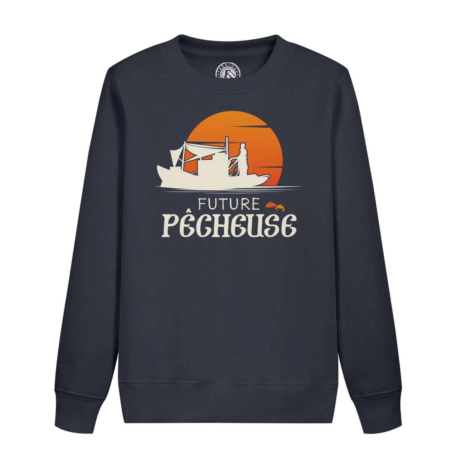 Sweatshirt enfant future pêcheuse avec motif poisson breton