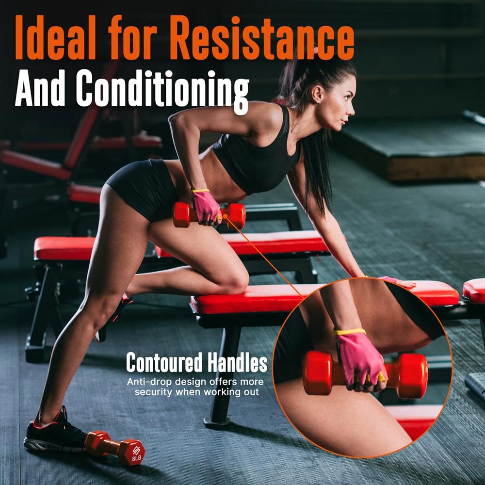 SQUATZ Haltères 14,5 kg avec Support en Néoprène Hexagonal – Antidérapant Musculation Fitness Maison Entraînement Complet