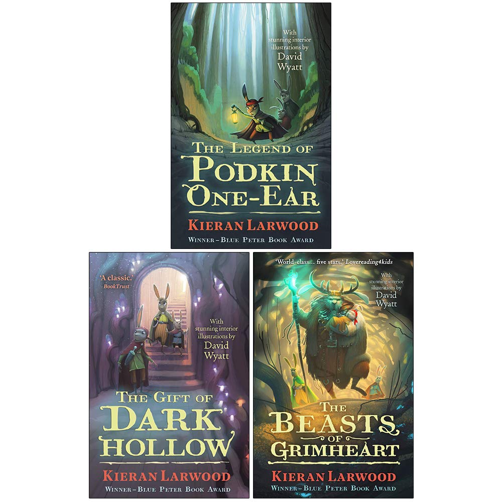 The Five Realms Series Books 1 - 5 Collection Set by Kieran Larwood (Legend of Podkin One-Ear, Gift of Dark Hollow, Beasts of Grimheart, Uki and the Outcasts & Uki and the Swamp Spirit)