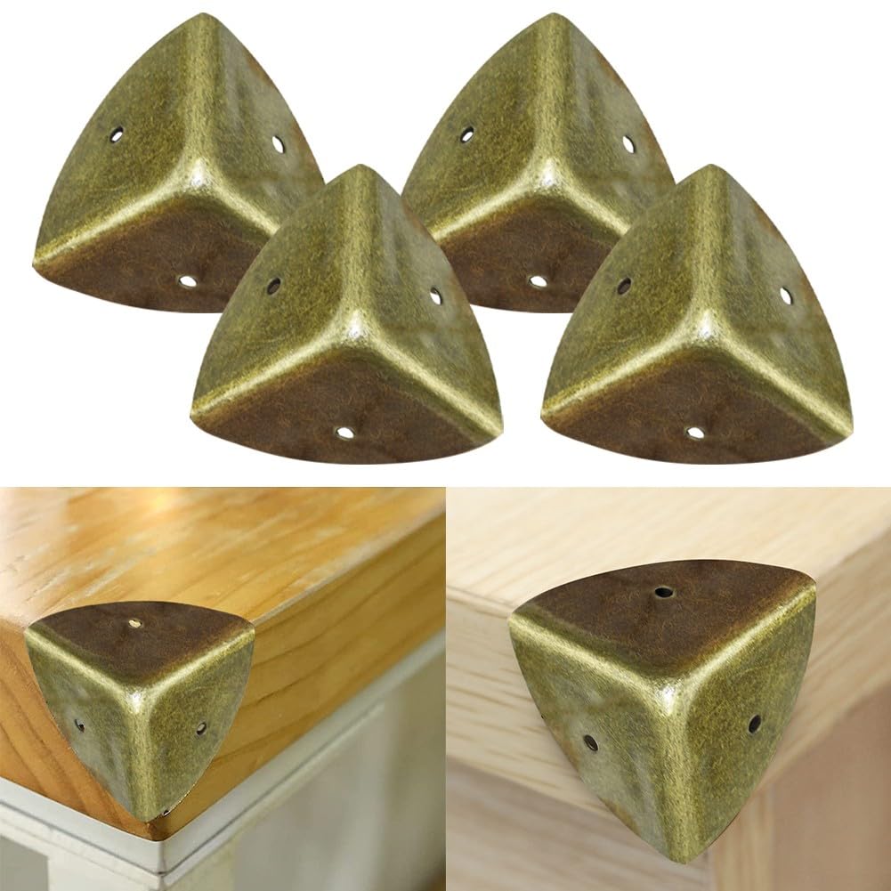 Protezioni angolari in metallo, 4 pezzi, 40 mm, protezioni angolari in metallo ad angolo retto, per valigie in legno, baule da viaggio