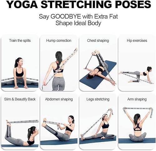 Miniatura 5 de Correa elástica, correa elástica para yoga, multibucle para terapia física, pilates, yoga, ejercicio de danza y gimnasia y banda elástica flexible