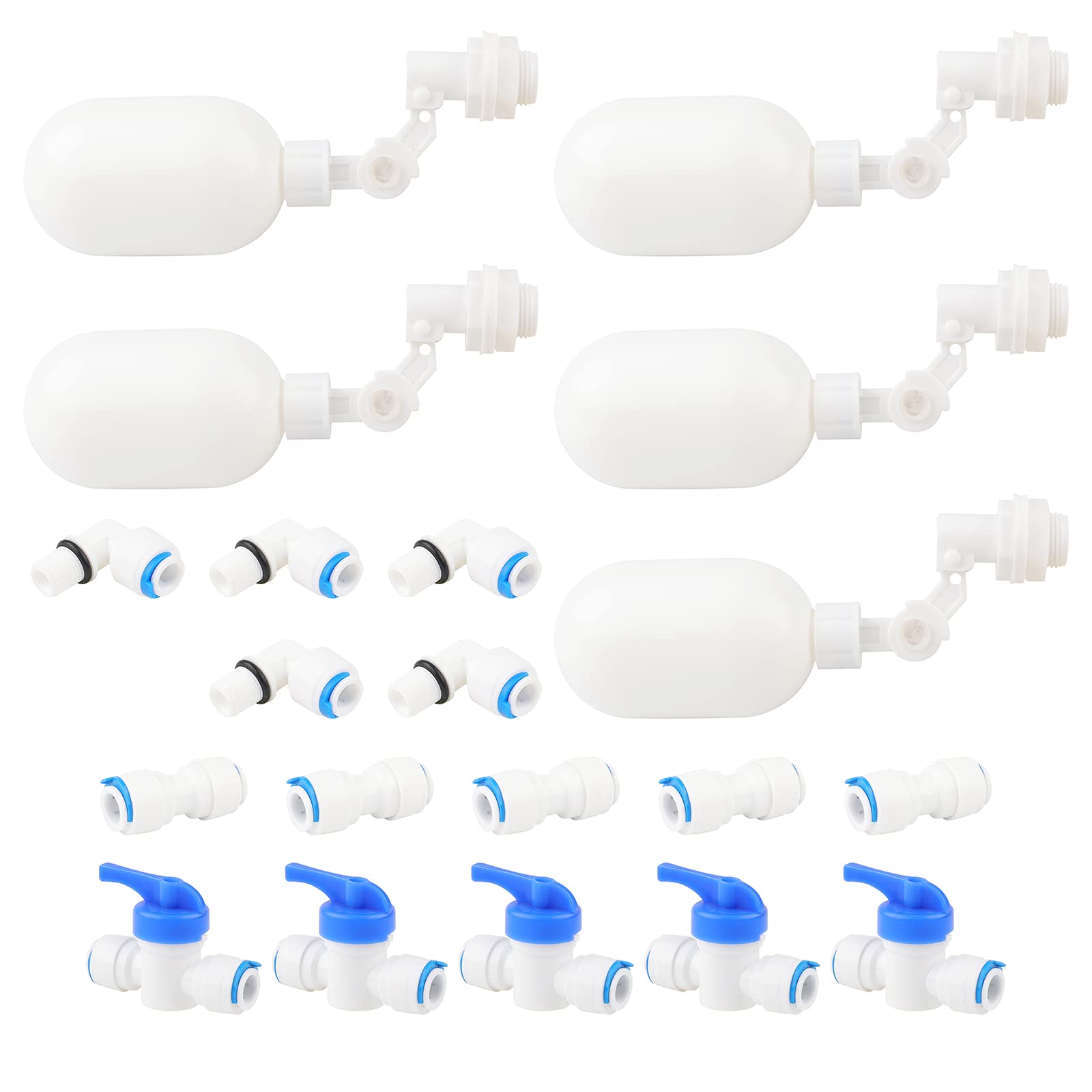 Válvula flotante de conexión rápida de 1/4 con sistema de regulación para purificador de agua