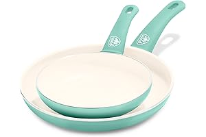 GreenLife Soft Grip Healthy Ceramic Nonstick Frying Pans | Toxin-Free Kitchenware