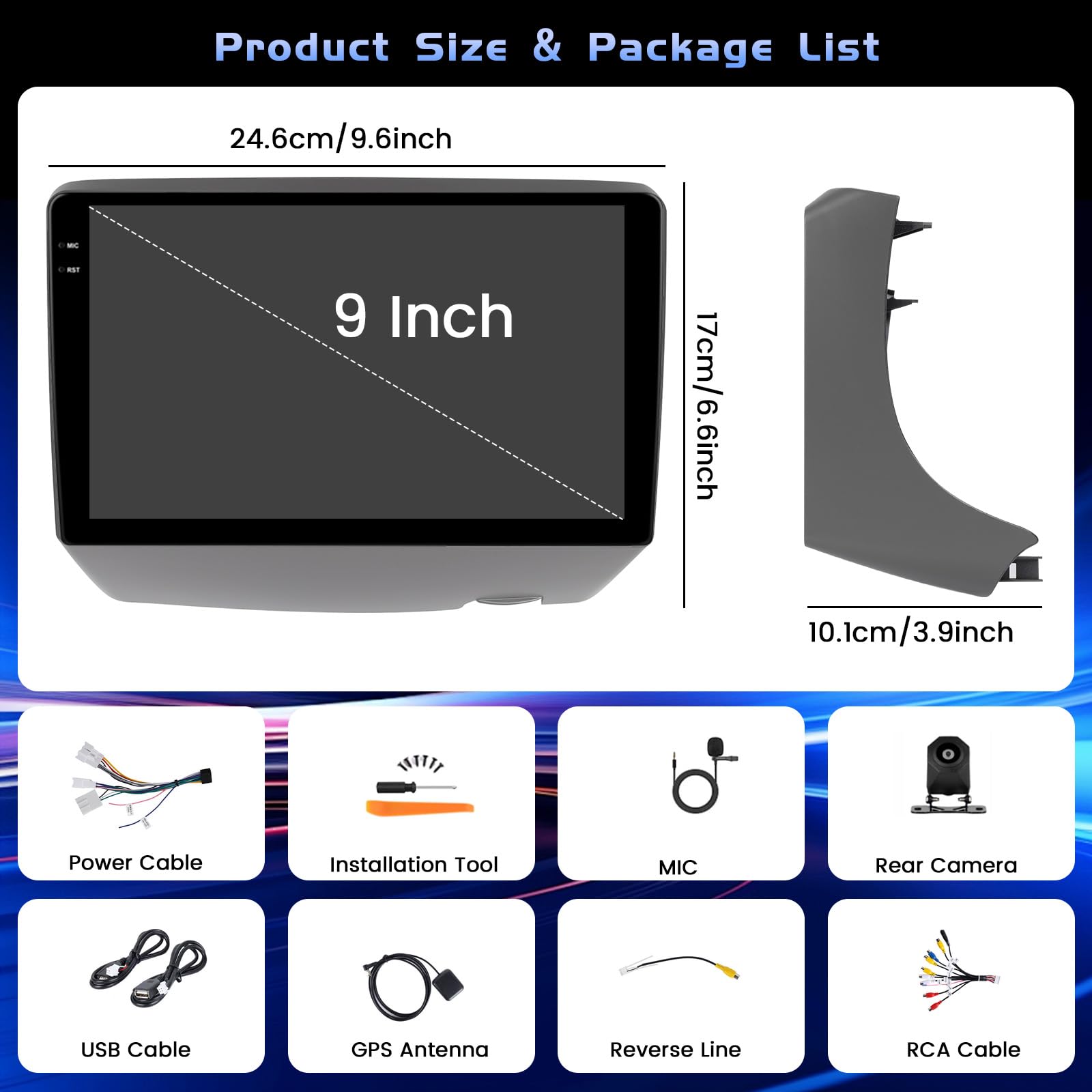 4+64G Autoradio Android pour Toyota Yaris Vitz XP10 Square Echo 1999-2005 | Incell Écran Tactile Carplay Autoradio 2 DIN GPS Navi Bluetooth 5.0 WiFi FM/RDS Caméra de Recul EQ 4+64G