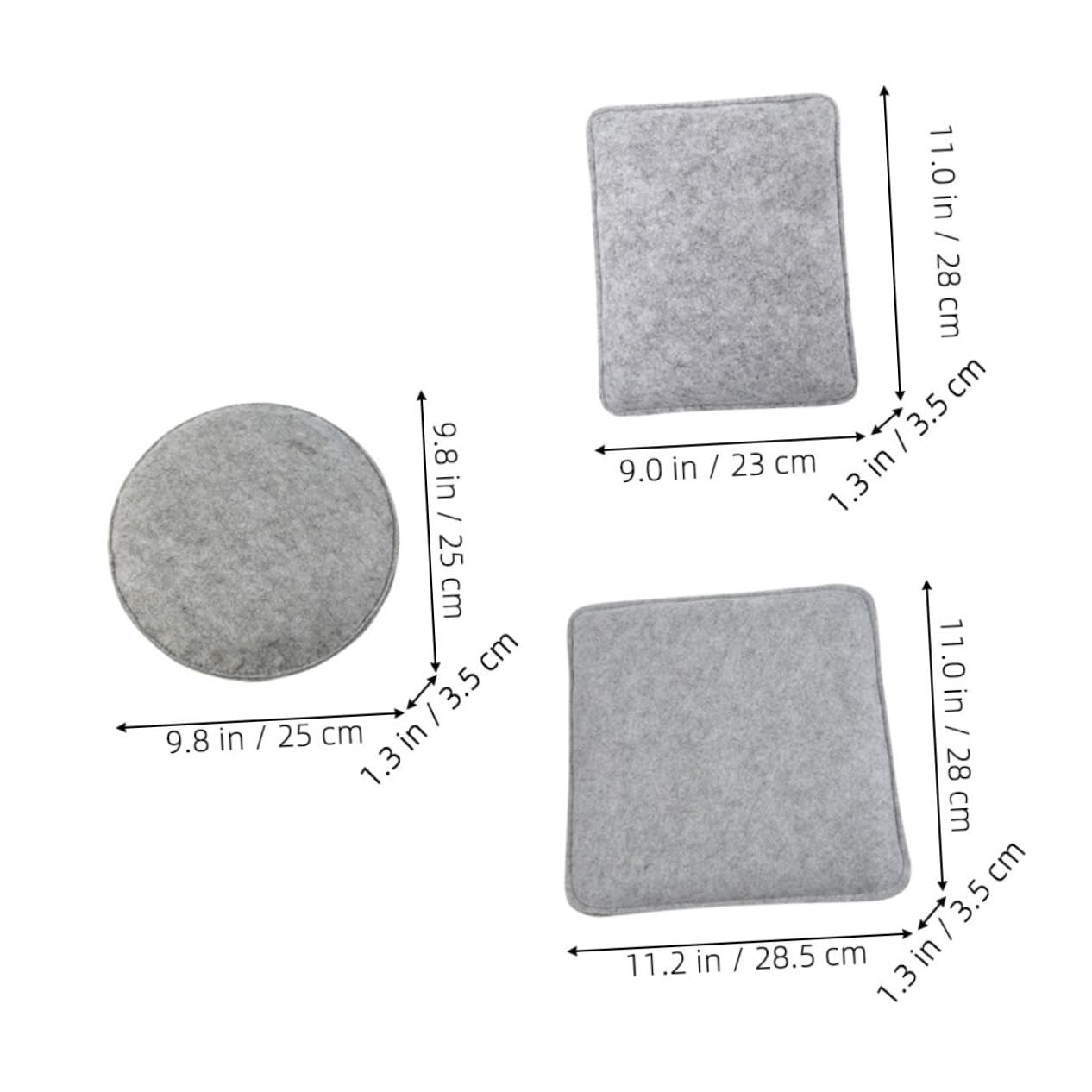 VILLCASE 3pcs Outdoor Seat Cushions Wool Felting Supplies Plush Dining Felting Base Pad