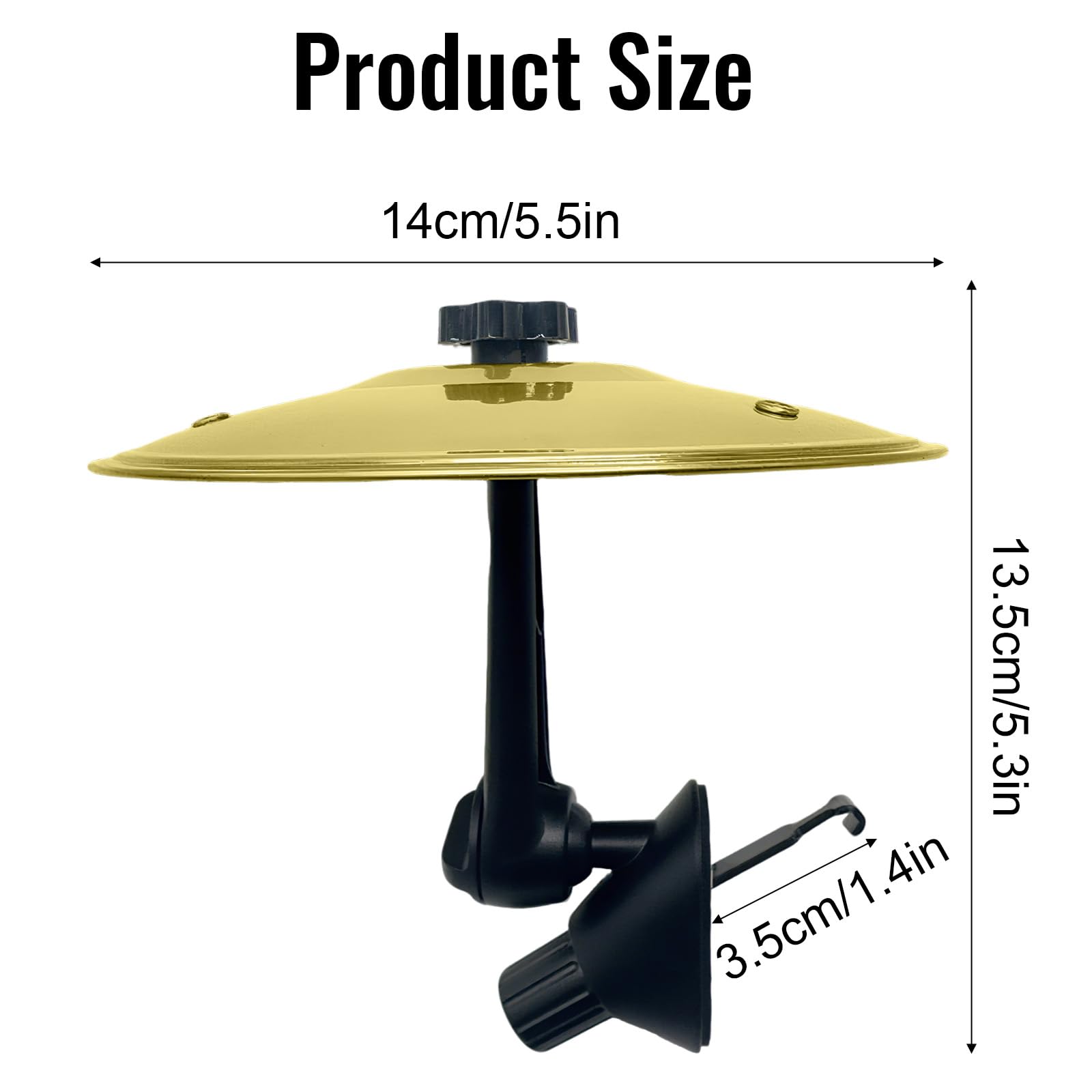 SGQTZDZQ Car Drum Air Vent Car Crash Cymbal Easy Installation And Rugged Compact Musical Instruments Vehicle Accessories (Gold) - Image 3