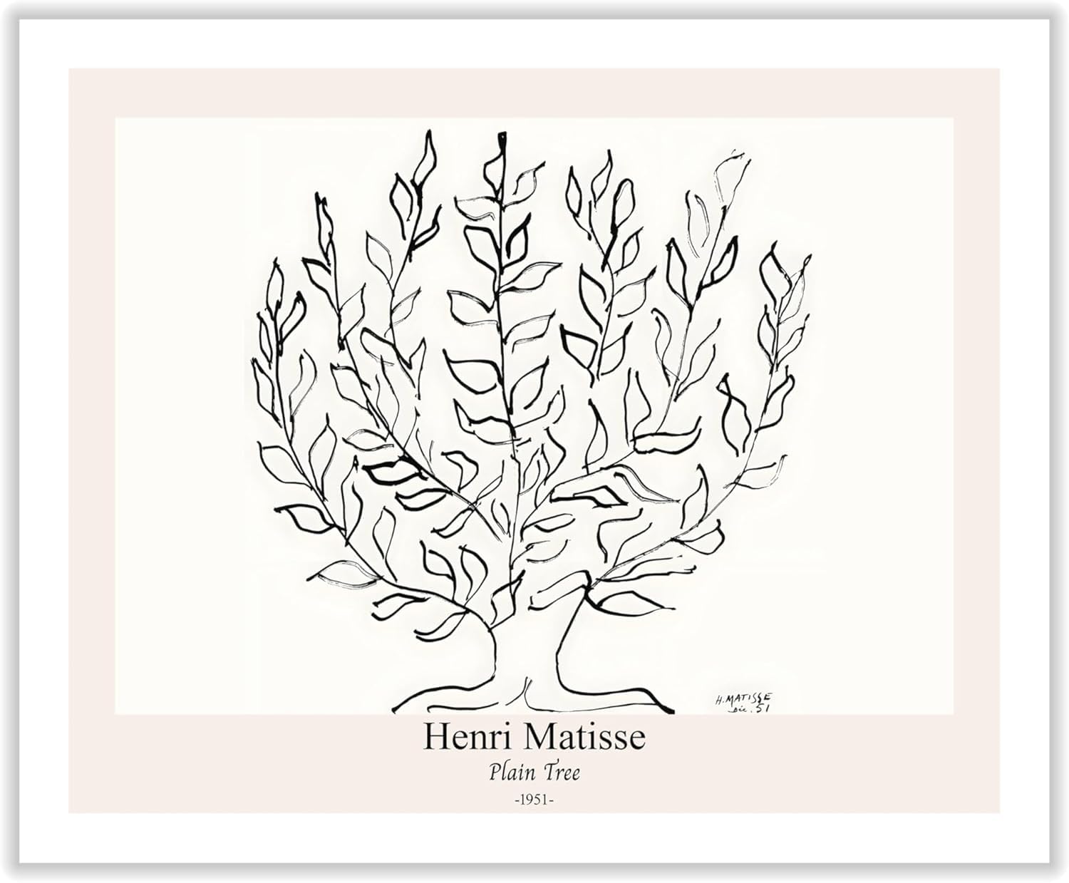 ZZYGGN GMGSW Plain Tree by Henri Matisse Canvas Poster Abstract Wall Art Fashion Painting Henri Matisse Prints for Home Picture Decor 40x60cmx1 Frameless