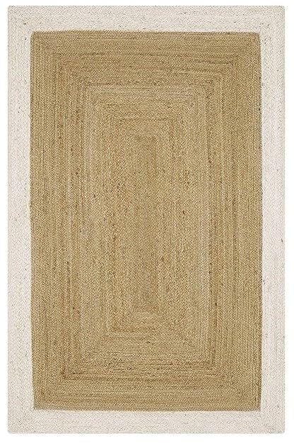 Tappeto reversibile in iuta, 2,8 x 2,7 m, bianco e beige