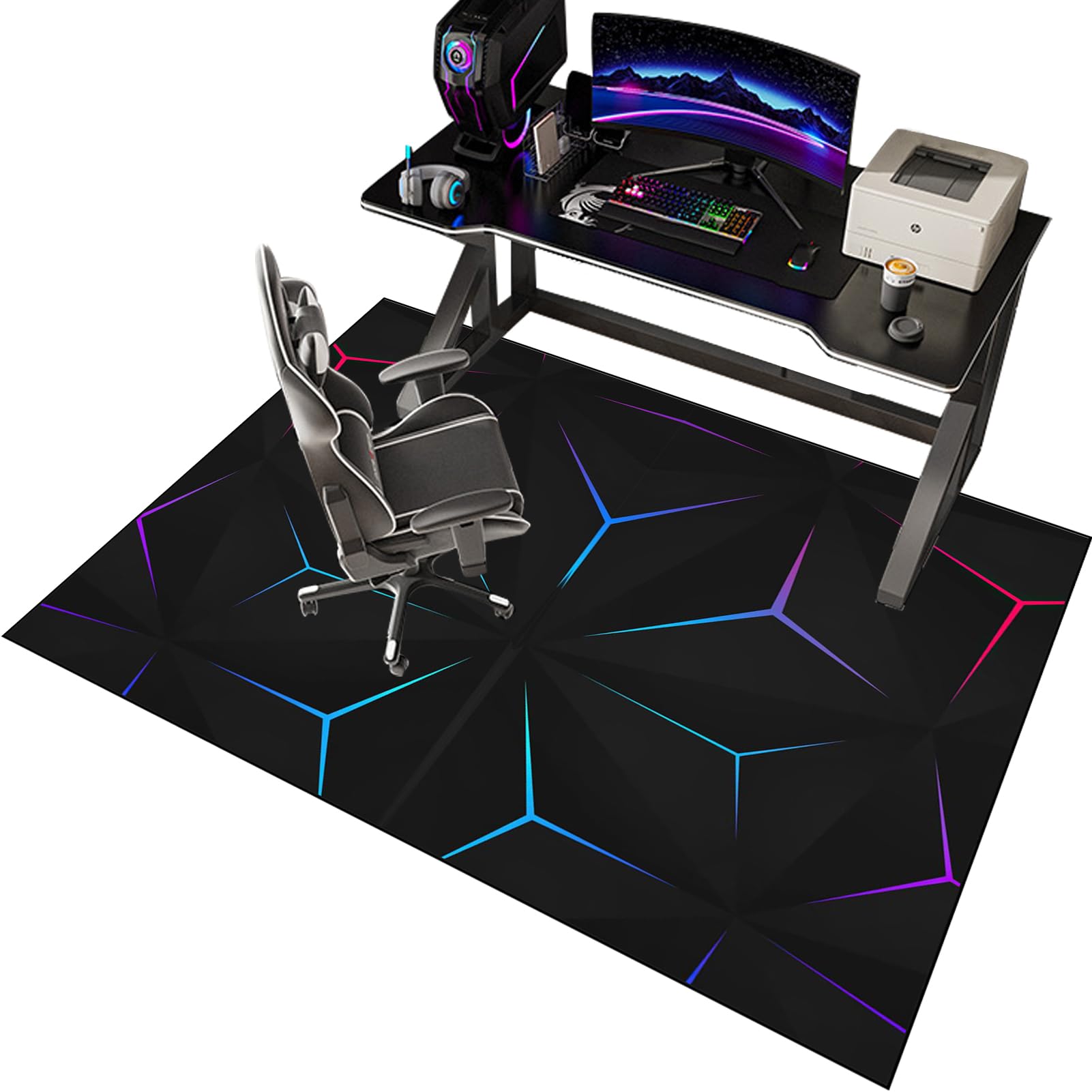 Heavy Duty Office Chair Mats for Carpeted and Hardwood Floor Carpet Protector Chair Mat for Home and Office Floor Mat for Office Chair 120 x 140 cm Anti-skidding Desk Chair Mat/Gaming Chair Mat