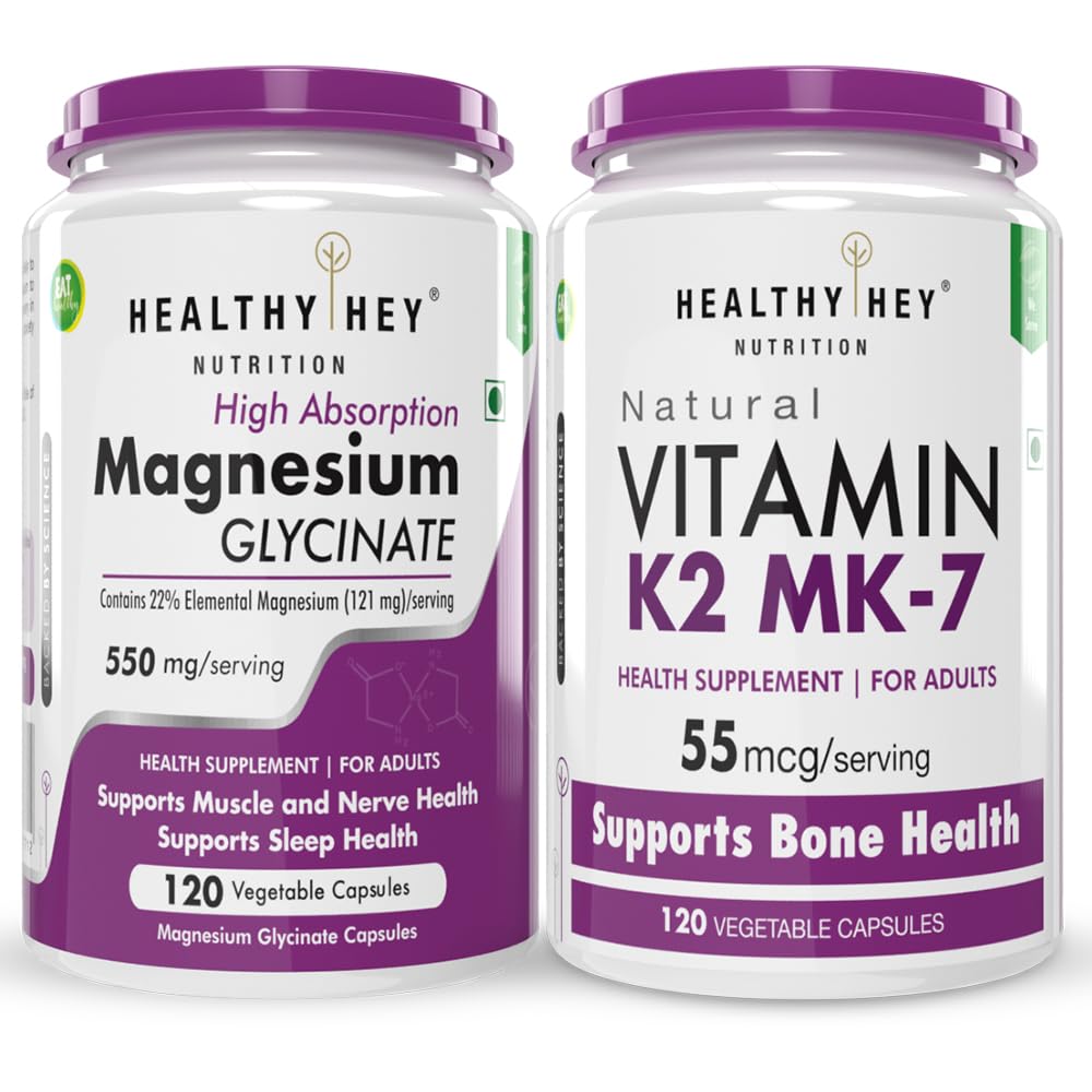 HealthyHey Nutrition Magnesium Glycinate 120 & Vitamin K2,120 capsules combo-picture-18