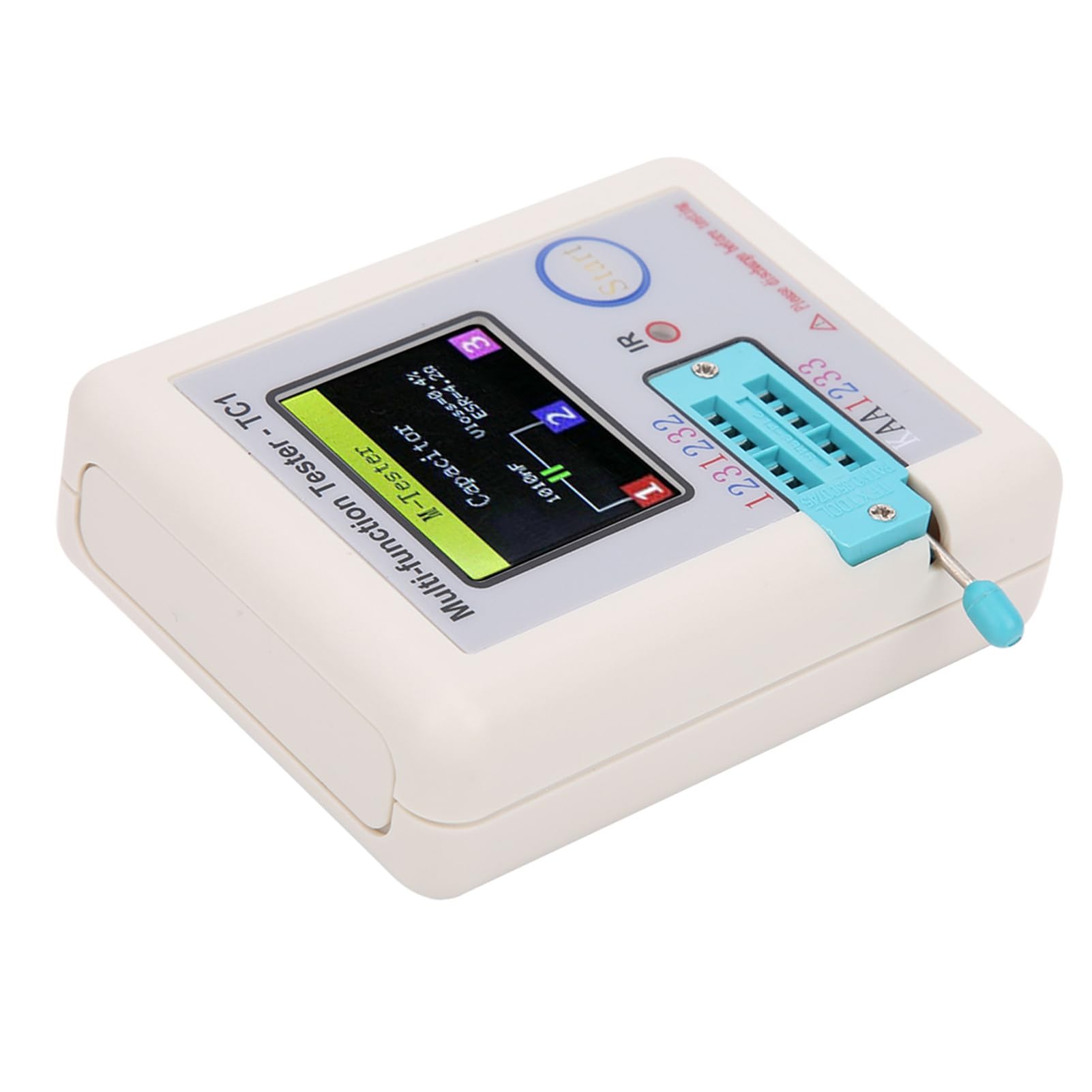 Garosa Probador Transistores Multifunción TFT 3.5" TC1 para Diodos, Condensadores y Componentes Electrónicos