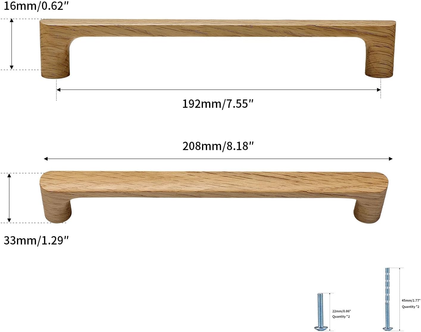 Burlywood Round 7-1/2in 8 Pcs Wooden Drawer Pulls Handle for Cabinets Kitchen Cabinet Door
