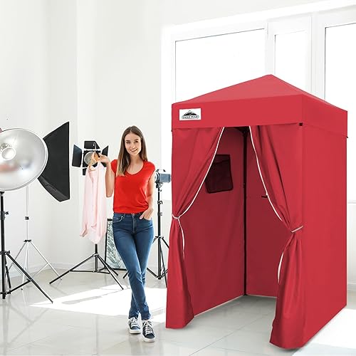 Vista 29 de EAGLE PEAK Flex - Toldo emergente ultra compacto de 4 x 4, refugio solar, vestidor, toldo portátil de privacidad tipo cabana para piscina, sesiones