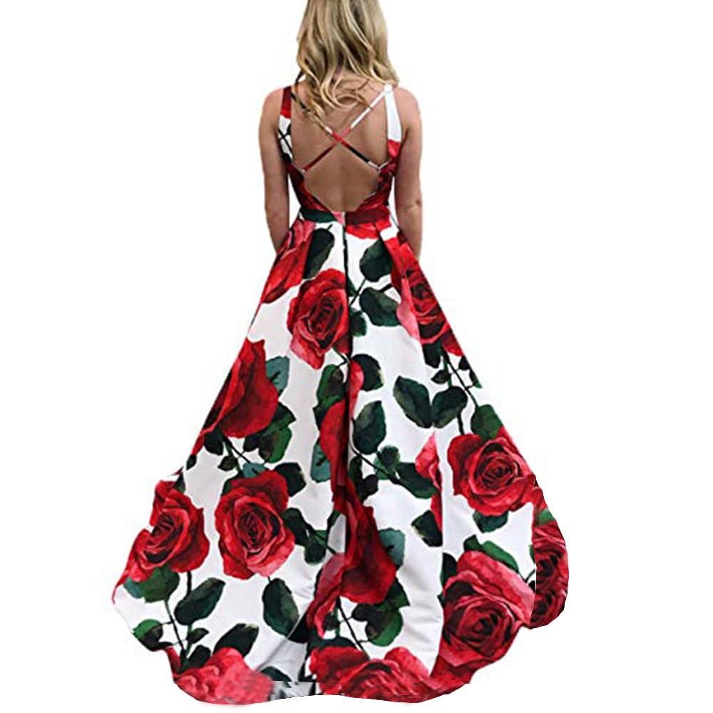 DarlingU Women's Prom Evening Dresses Pockets Formal Party Gown