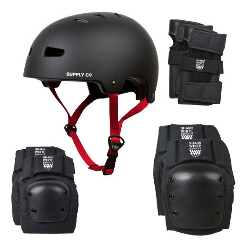 Shaun White Supply Combo Pack Helmet and Pads - Black, X-Small