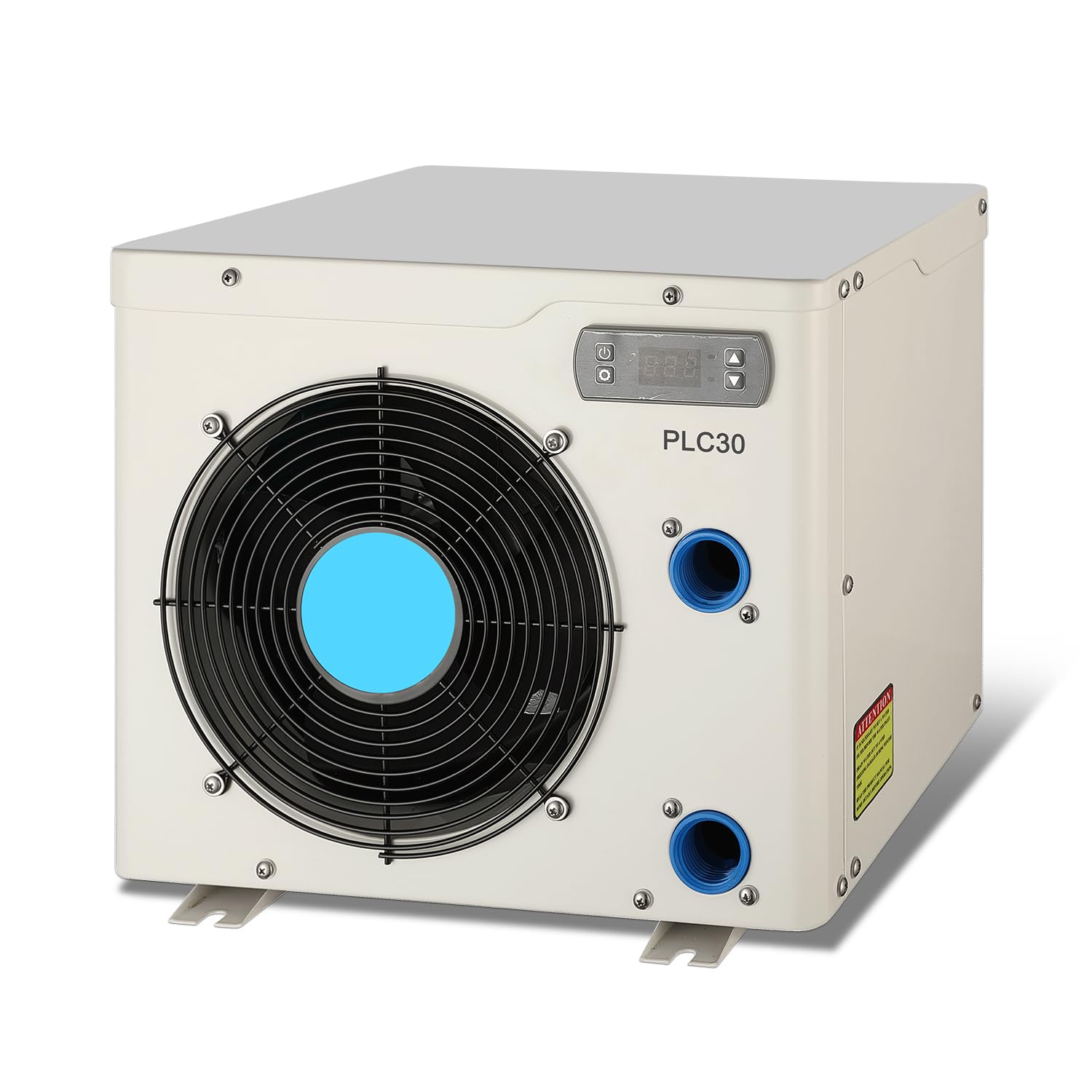 Energy Guide label for POOLCOMFT PLC30 showing a thermal efficiency of 5.3