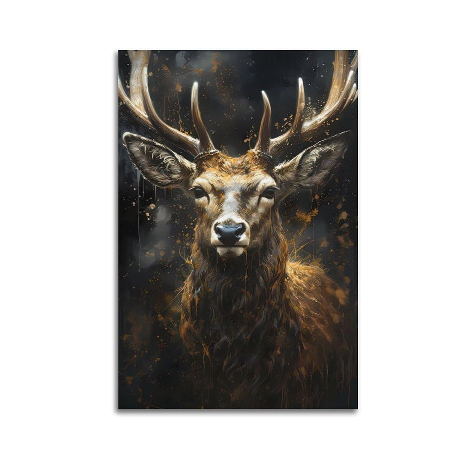 JTLFXY Animal Artwork Poster Deer Poster Decorative Painting Canvas Wall Posters And Art Picture Print Modern Family Bedroom Decor Posters 20x30inch(50x75cm)