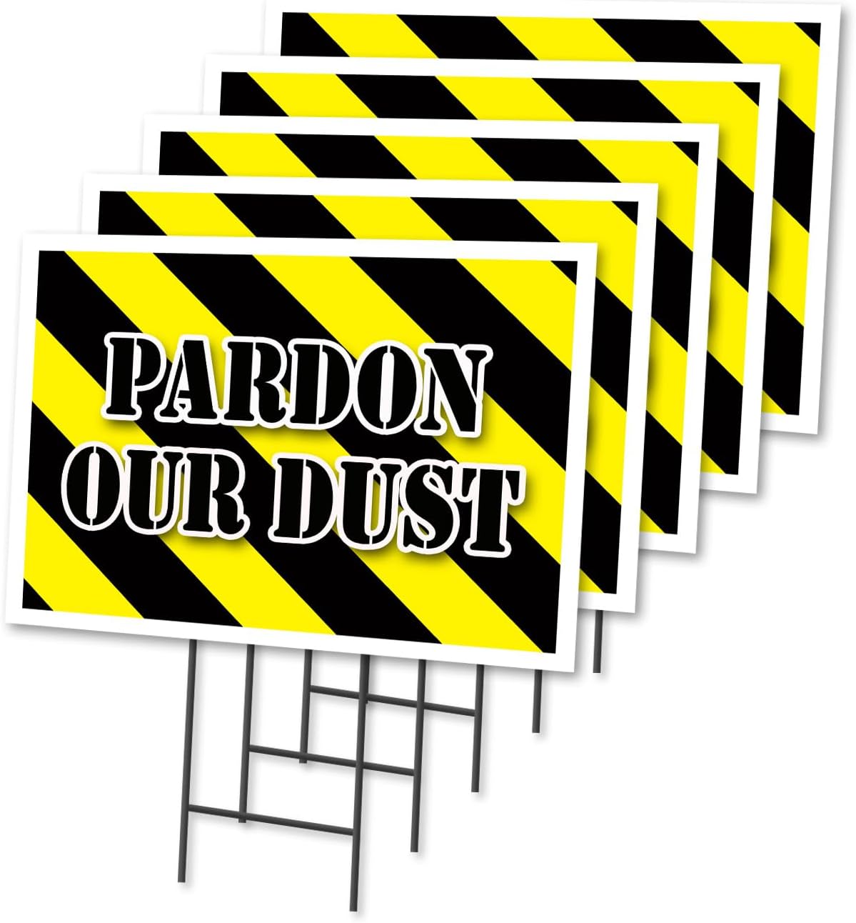 PARDON OUR DUST 18"x24" Yard Sign & Stake | Advertise Your Business | Stake Included Image On Front Only | Made in The USA