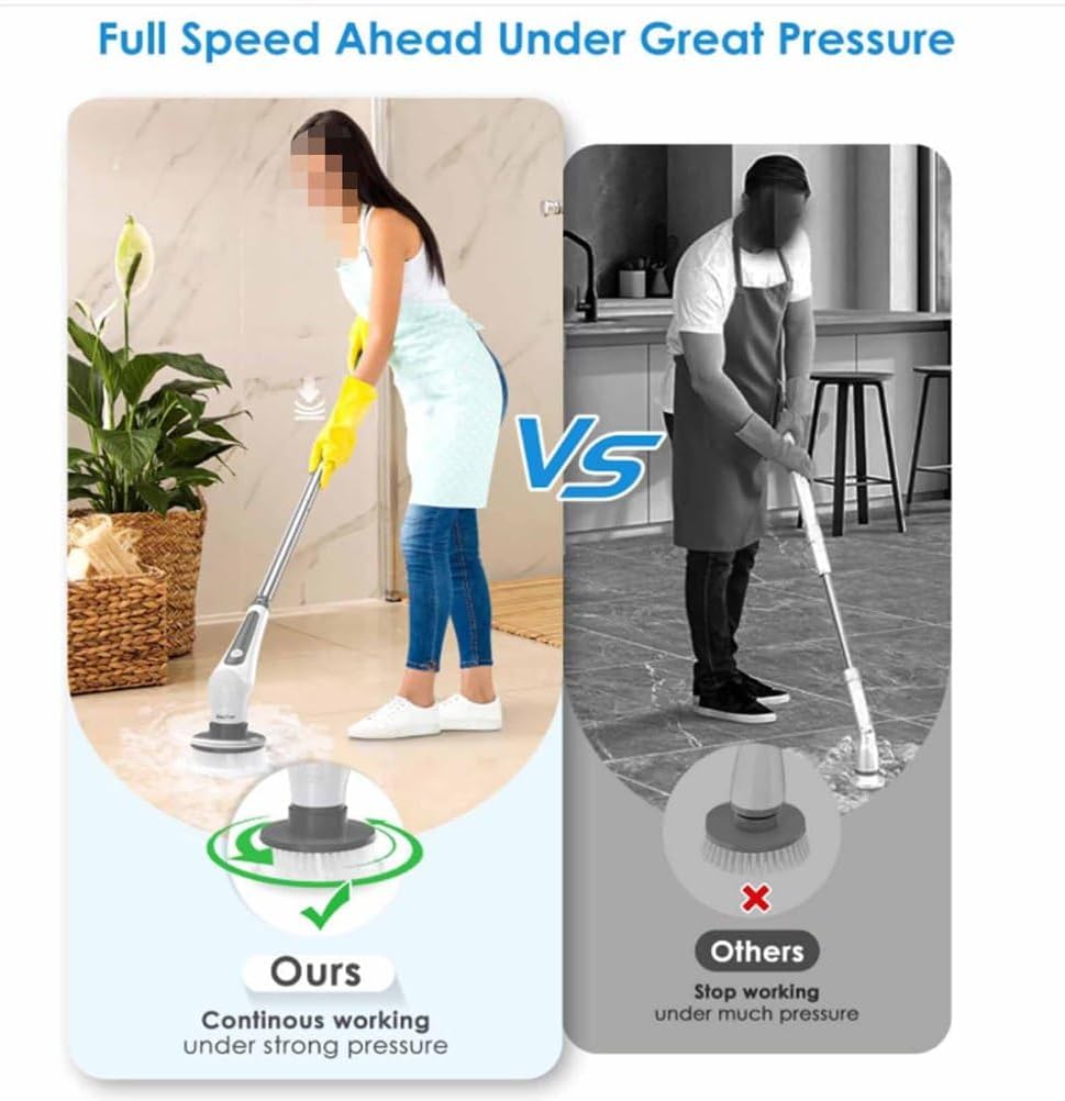 Blue,YXINHONGYUE 11 in 1 Electric Multipurpose Cleaning Brush 2600mAh Easy to Assemble and disassemble Includes mesh Bag and Lanyard Kicthen Spin Scrubber(Blue)