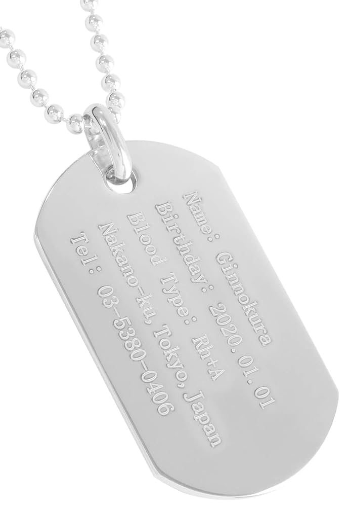 シルバードッグタグ　９２５ 楽天市場】ドッグタグ プレート 縦約3.8cm シルバー ペンダント