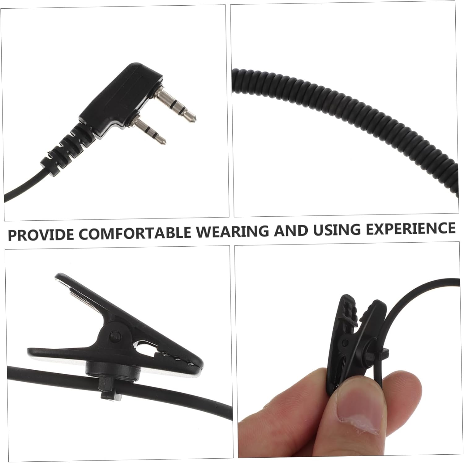 ARTIBETTER 1set Earphone Adapter with Talk-Listen Button Covert Acoustic Microphone Headset for Sound Transmission Hands Communication Compatible with Kenwood and