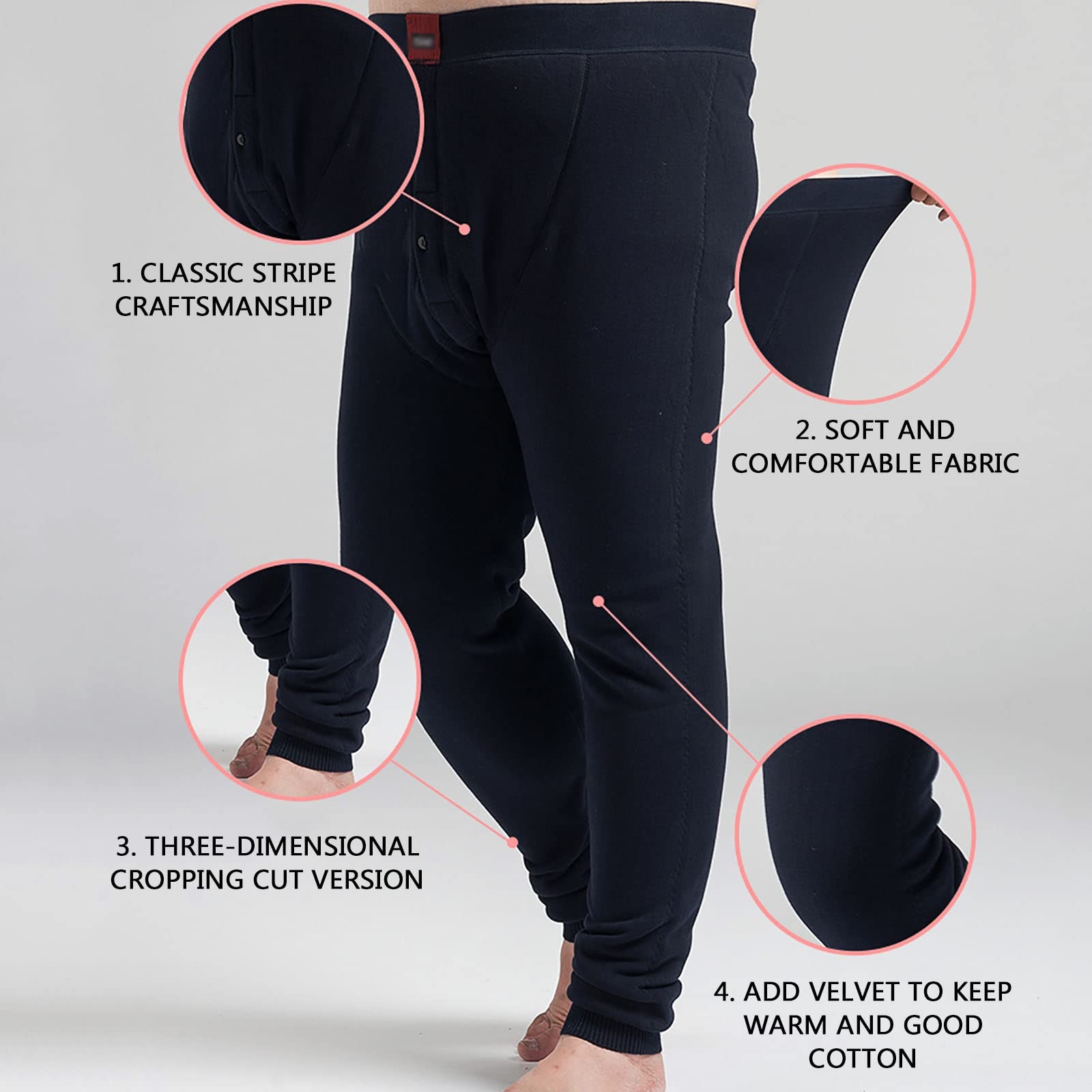G&F Hombres Pantalones Térmicos Calzoncillos Largos Cálidos Capa Base Pantalones Interior Invierno