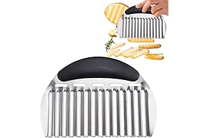 Large Crinkle Cutter French Fry Cutter, Professional Wavy Chopper