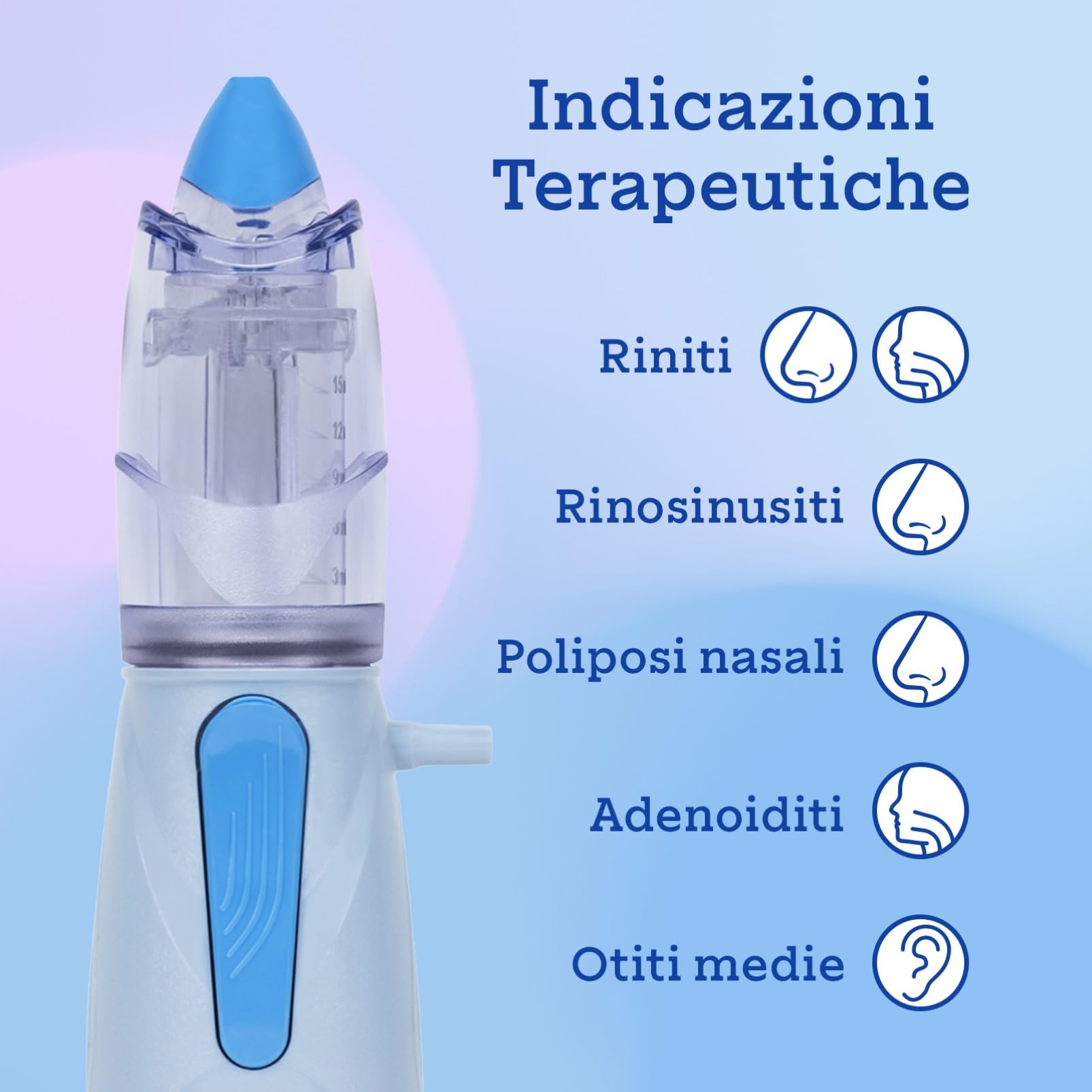 Air Liquide Healthcare RINOWASH Doccia Nasale Micronizzata Terapia Aerosolica Vie Aeree Superiori Adulti Bambini