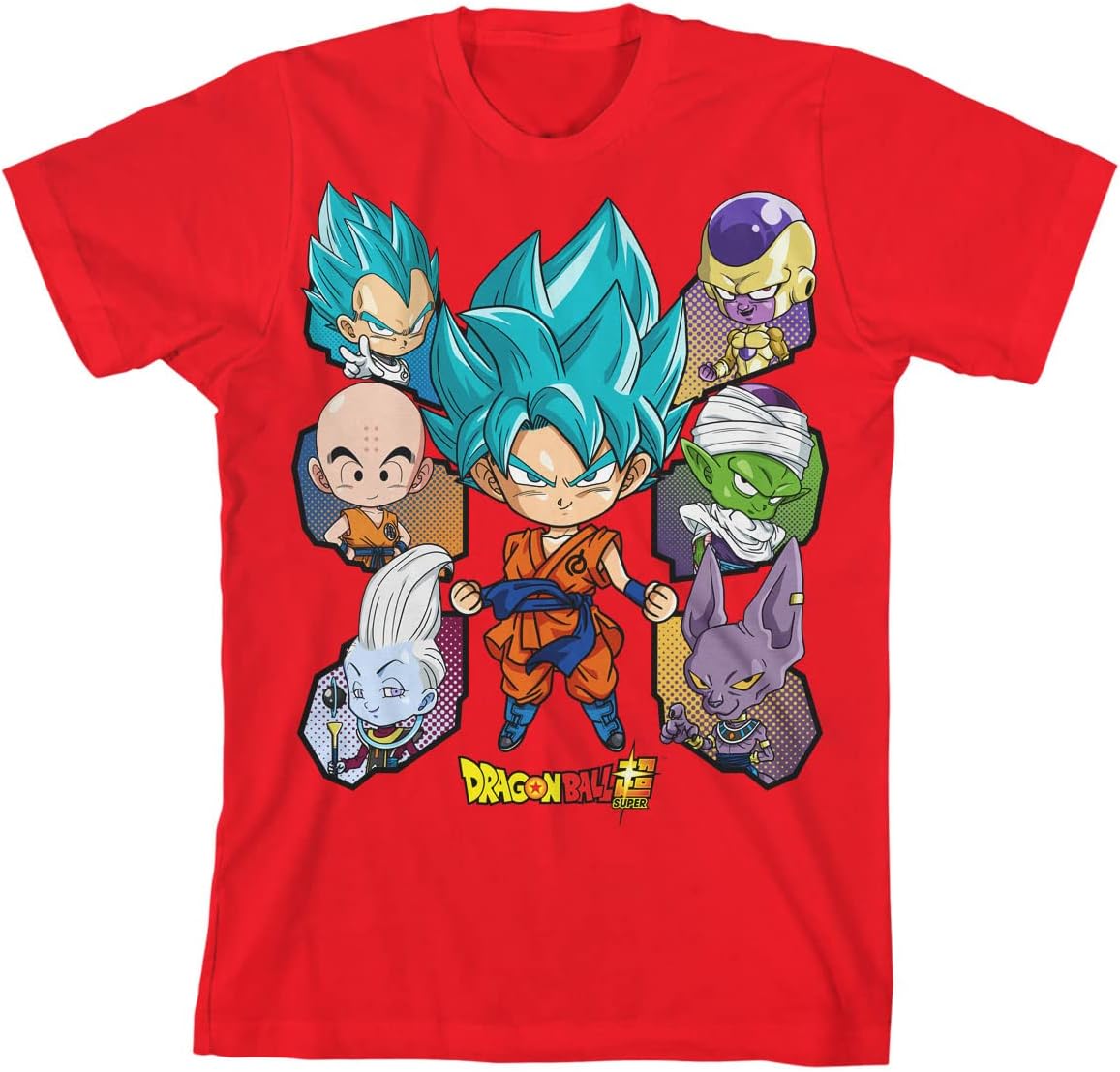 Dragon Ball Super Group Character Art Boy's Red T-Shirt