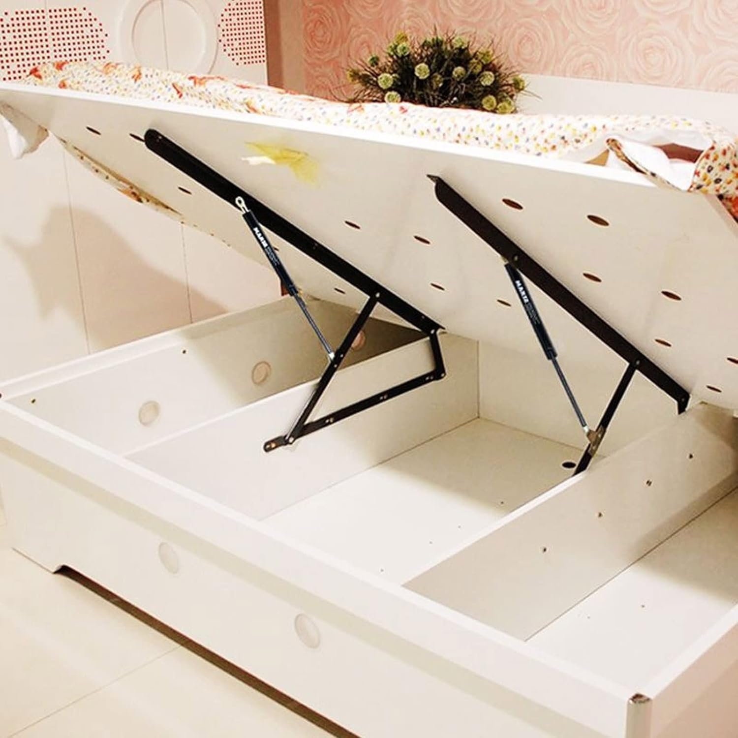 Mecanismo neumático de elevación de cama, kit de bisagra plegable hidráulica, barra de soporte de caja de almacenamiento, accesorios de hardware para muebles para una gestión eficiente del espacio