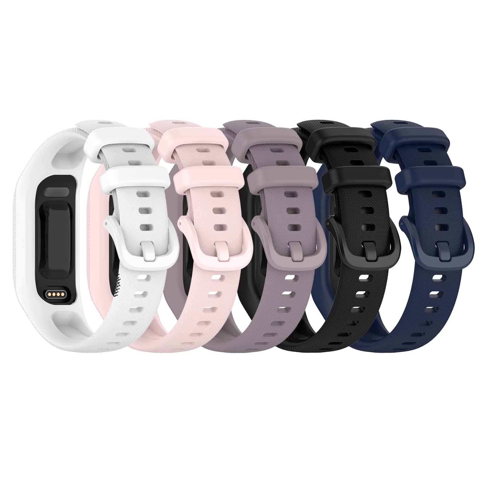 Bracelet De Montre Silicone Noir Pour Garmin Vivosmart 5 - Neuf, 19.5mm