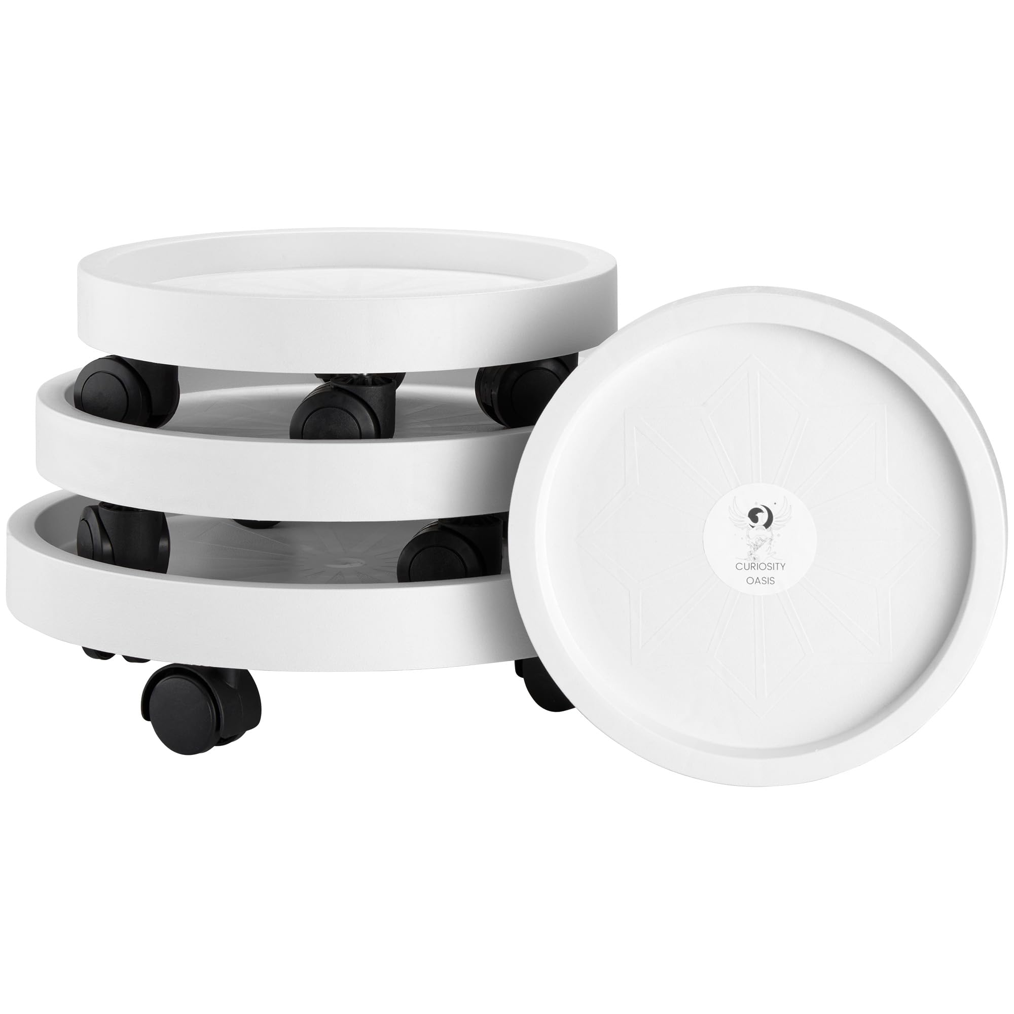Curiosity Oasis- Plant Caddy with Wheels give your plants the ride they deserve Elegance moves with ease! Mobile Green Haven, Wheeling Botanical Blend.