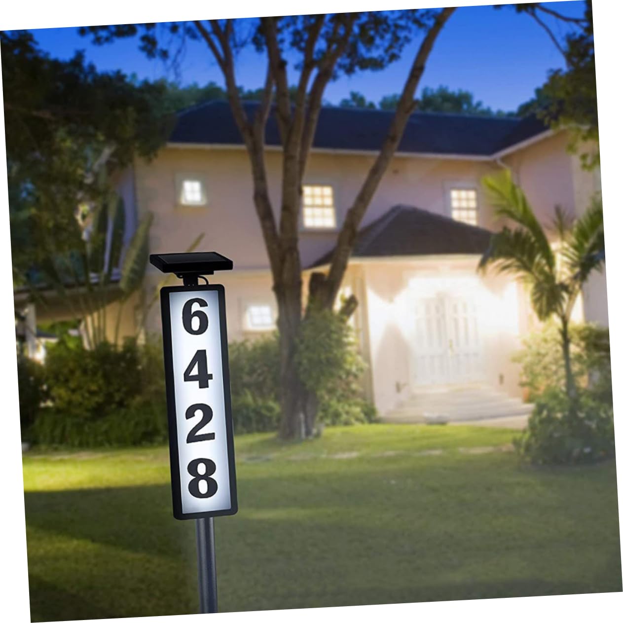 HOMSFOU Lampada Civico Solare Nero in Plastica, Illuminazione Esterna per Giardino e Cortile, Display Indirizzo