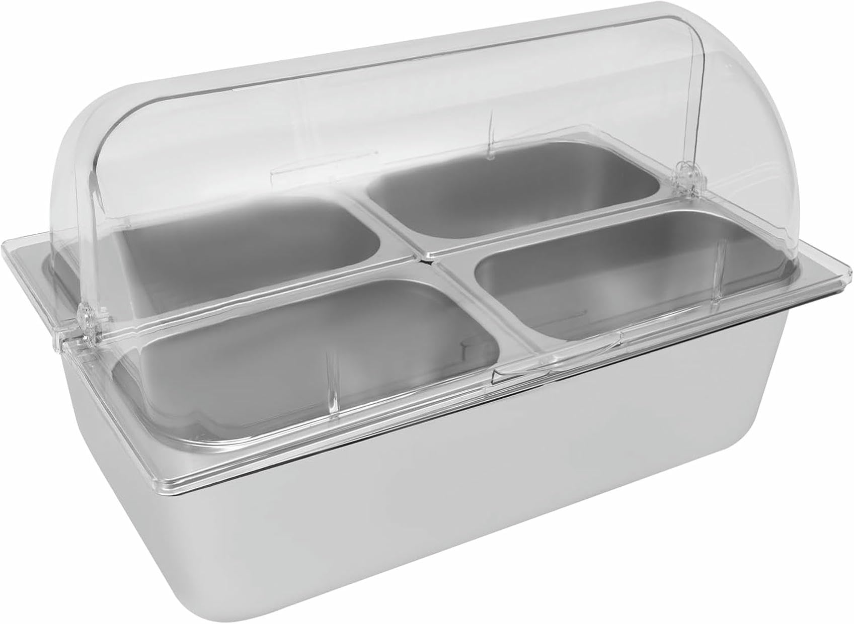 1 Set für Salatbar, Buffet-Station, Lebensmittel-Servierbehälter, Lebensmittel-Servierdisplay mit Deckel, kalte Speisen, Buffet-Servierer für Zuhause, Hotel, Einkaufszentrum~/