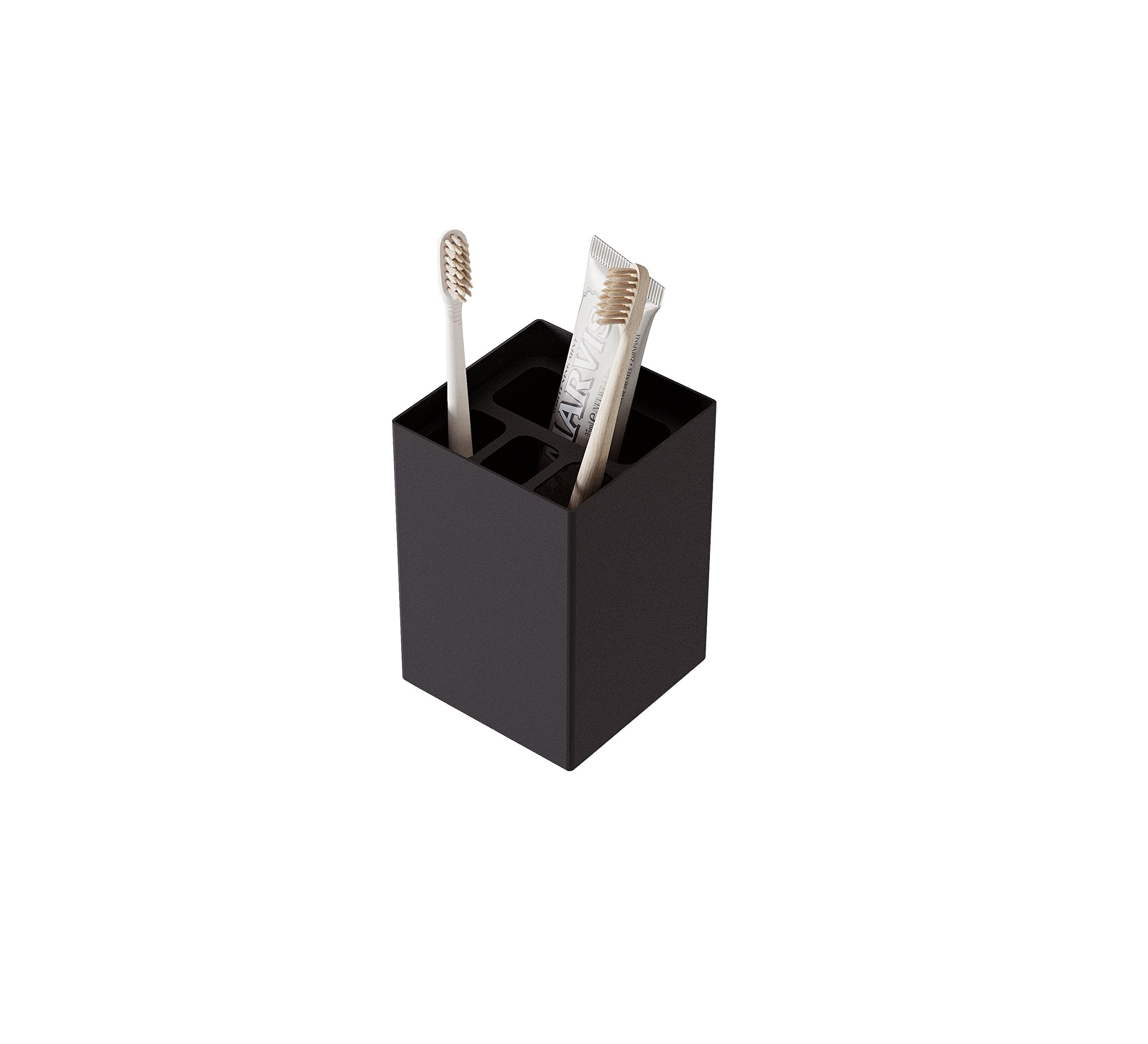 DABSTORY Portaspazzolino nero in acciaio inox FOGHI tazza per spazzolino da denti e dentifricio