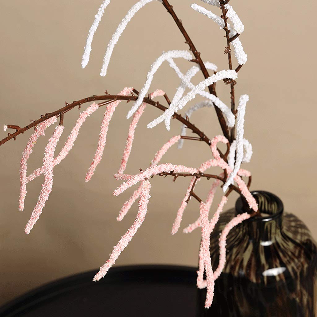 Fałszywy kwiat wiklinowy symulacja bukiet salon stołowy dekoracje fałszywe kwiaty podłogi zielone rośliny jasne luksusowe meble kwiatowy (Color : Pink, Size : Three)