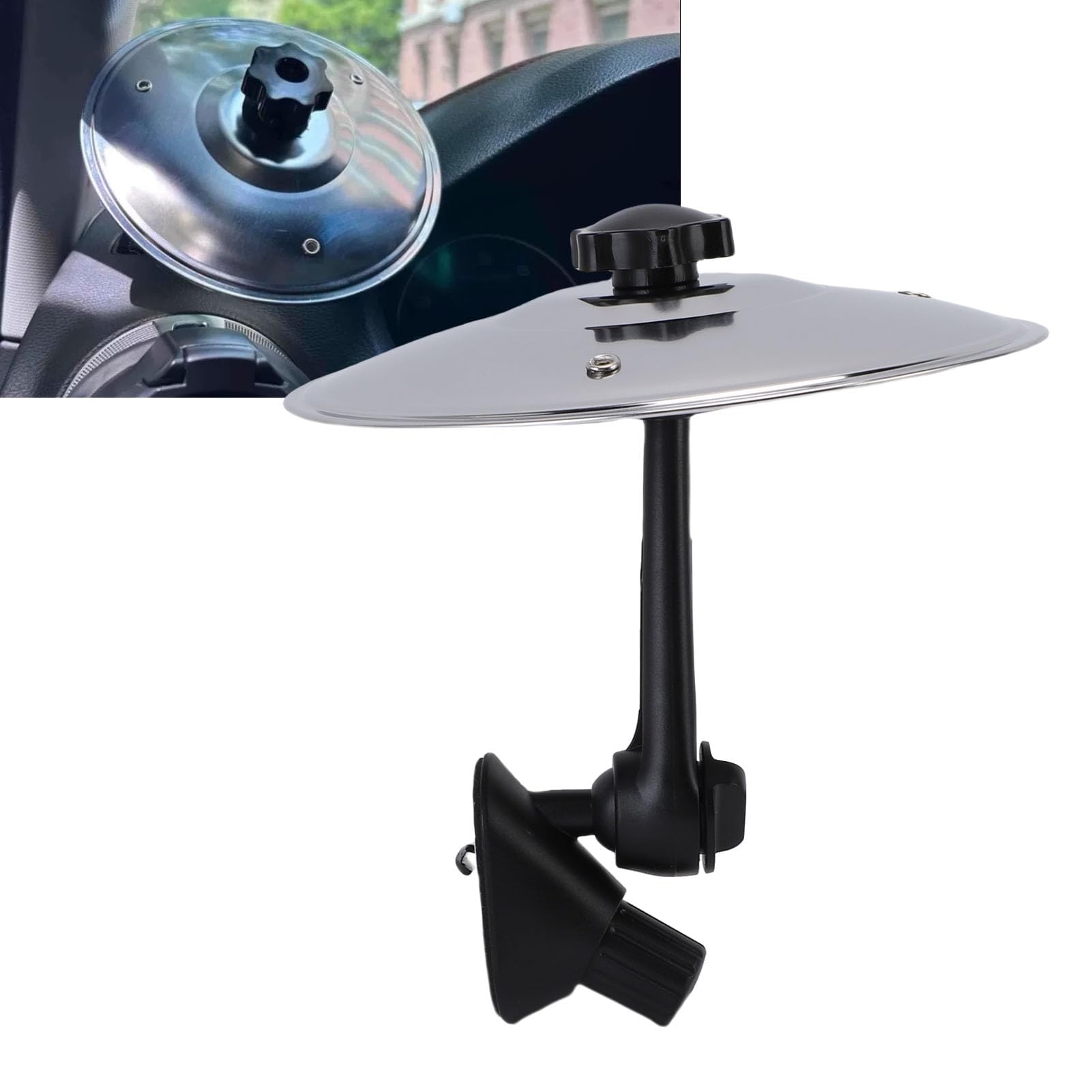 Air de Cymbale à Tambour Automobile, Cymbale de Crash de Tambour pour Mélomanes et Batteurs, Installation Facile sur les Tableaux de Bord et les évents (SILVER)