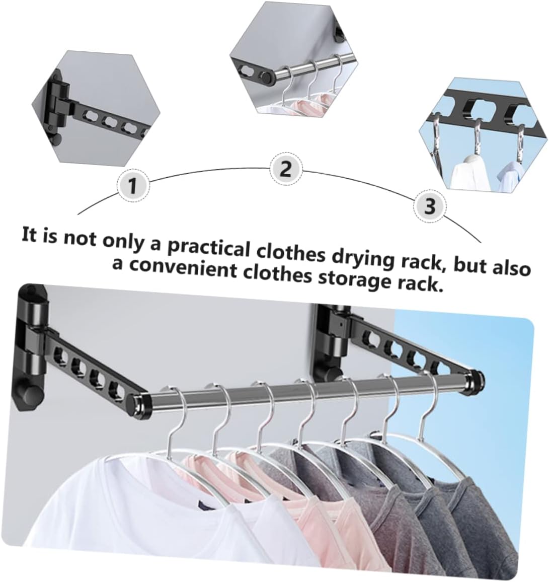Punch-Free Folding Clothes Drying -Mounted Adjustable Laundry Storage Hanger Retractable Clothes Rack for Bathroom and Balcony