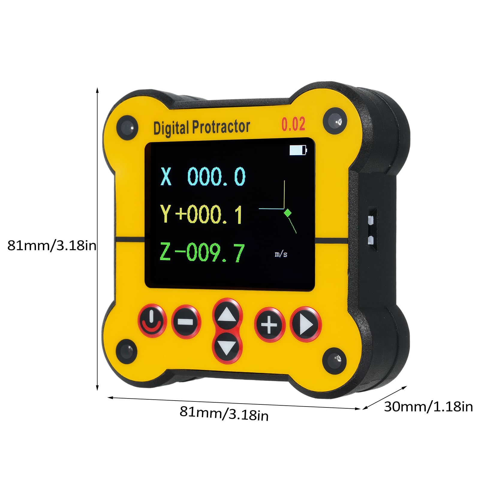 Hanzete, goniometro digitale elettronico, misuratore di livello e angolo, strumento di ricerca dell'angolo, goniometro inclinometro, livello a doppio asse, risoluzione 0,02°, strumenti per la