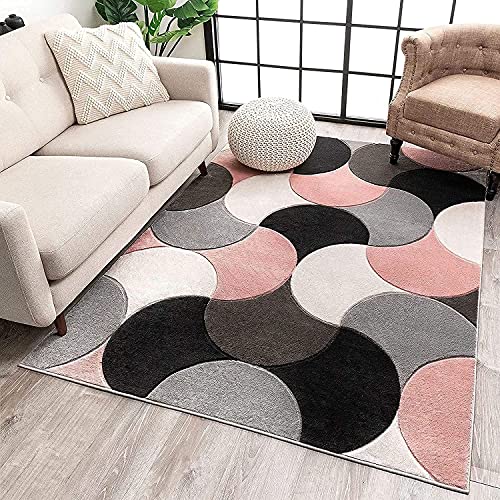 Image of Mordern Design Handmade Tufted Carpet Pure Woollen Export Quality Carpet for Living Room, Bedroom Hall [ Size 14 x 14 Round, Color Multi A5 ]