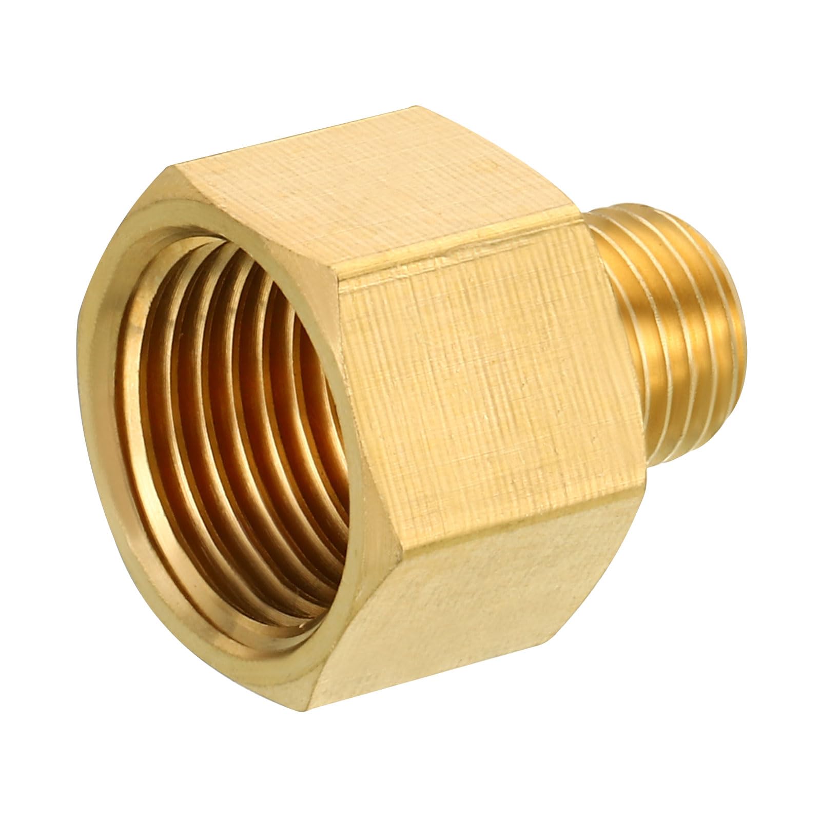 Sourcing Map 1/4 NPT Maschio X 1/4 NPT Femmina In Ottone Tubo Adattatore Riduttore Esagonale Per Trasferimento Di Gas Acqua, 2 Pezzi - Foto 9