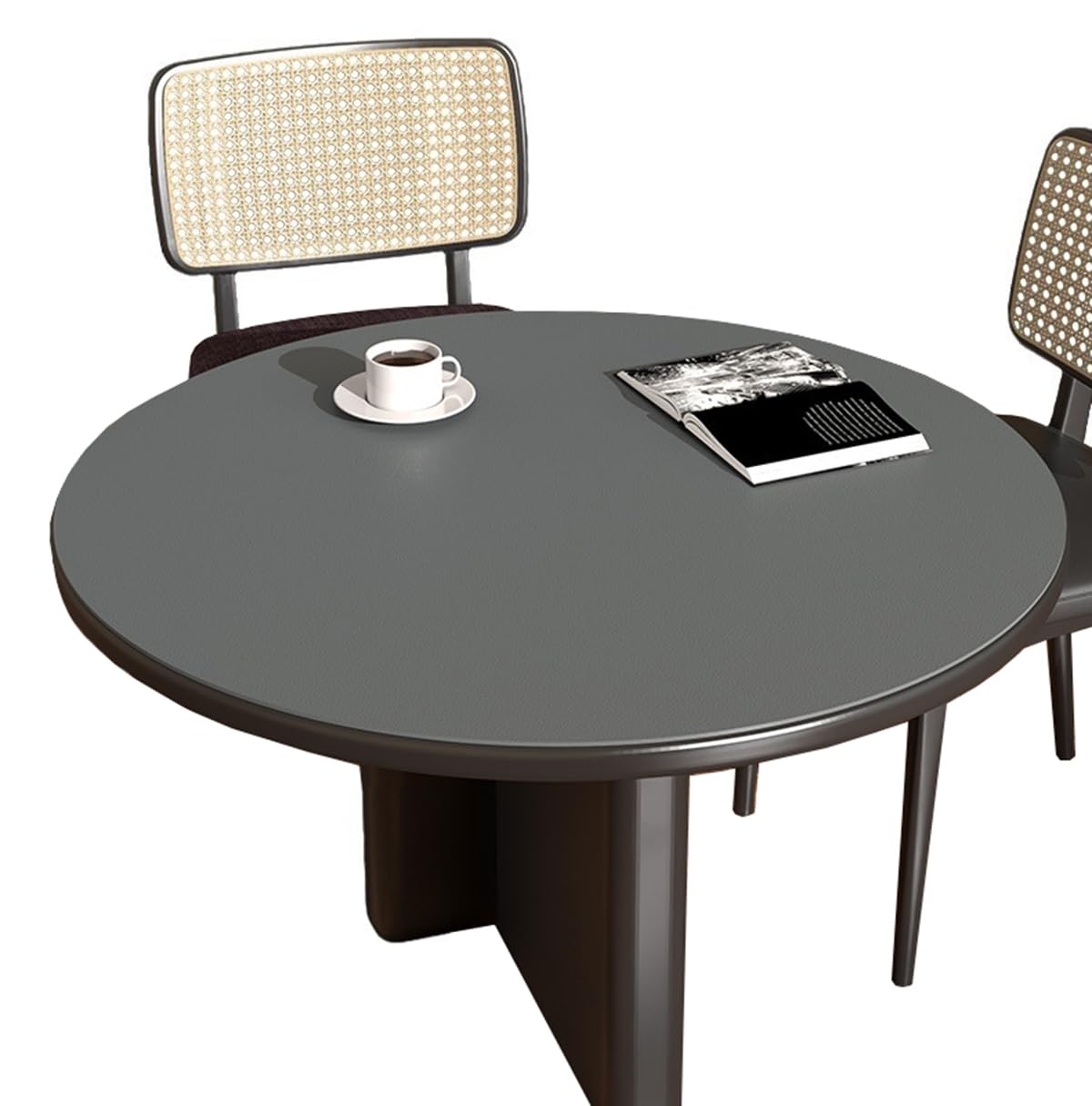Nappe ronde en PU anti-tache et imperméable lavable d'un coup d'éponge 110cm