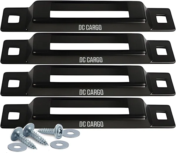 DC Cargo Mall Indoor E Track Tie-Down – 1-Slot Plate (4-Pack) - Mini Anchor for Ratchet & Cam Straps – Trailers, Trucks, Pickups - E Track Accessories