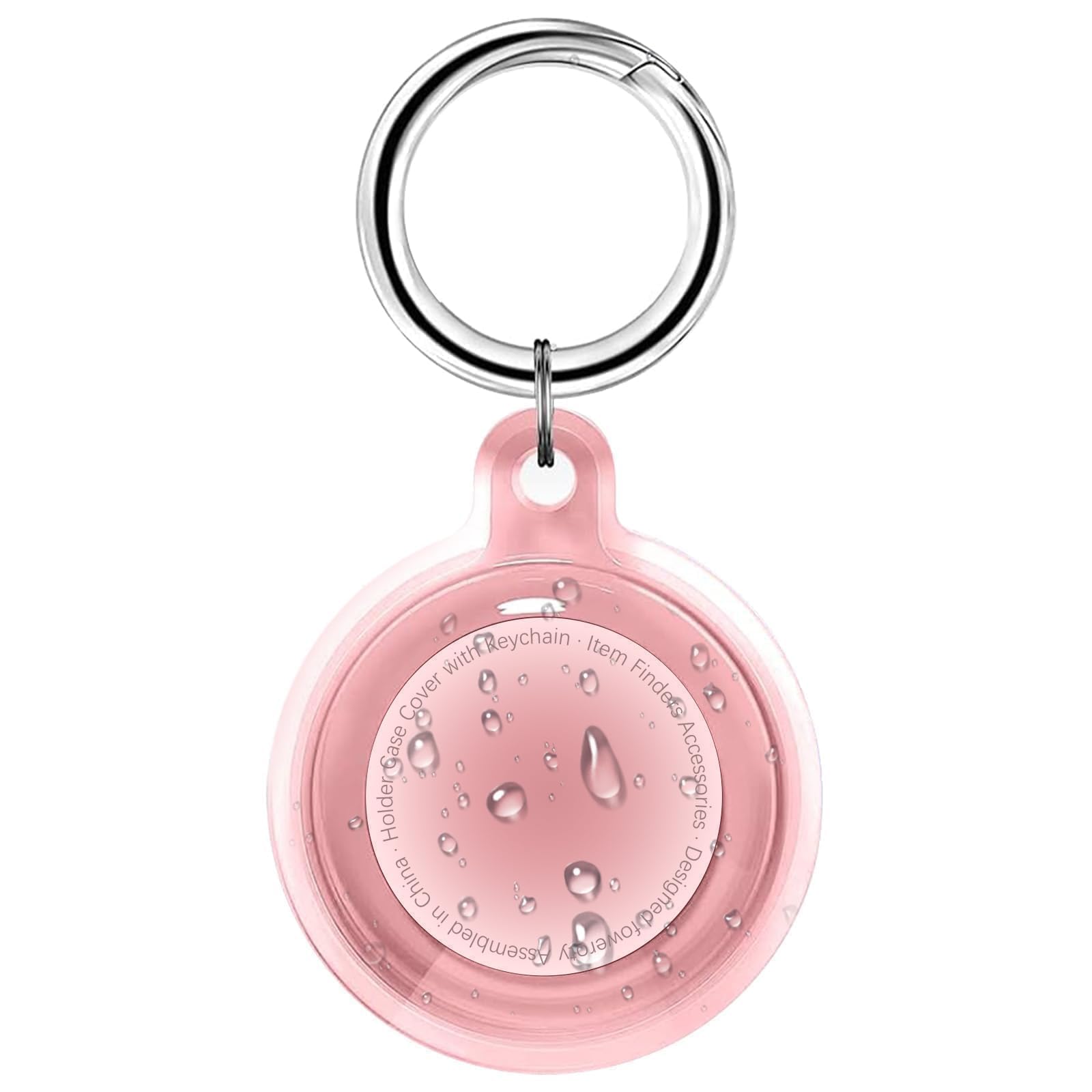 Support Airtag étanche IPX8, Apple Airtags avec porte-clés, étui Air Tag pour bagages, collier de chien, clés, support de protection intégrale anti-rayures, rose transparent