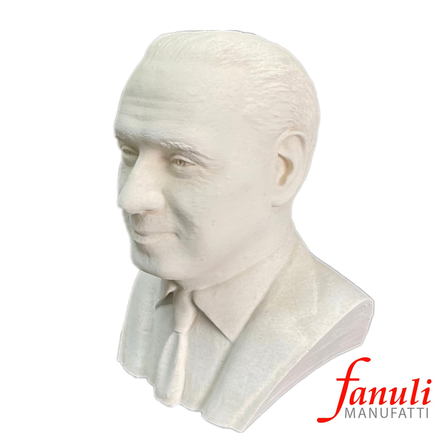 Busto di Silvio Berlusconi Altezza 30 cm Grande in cemento bianco e polvere di marmo, Per Interno o Esterno