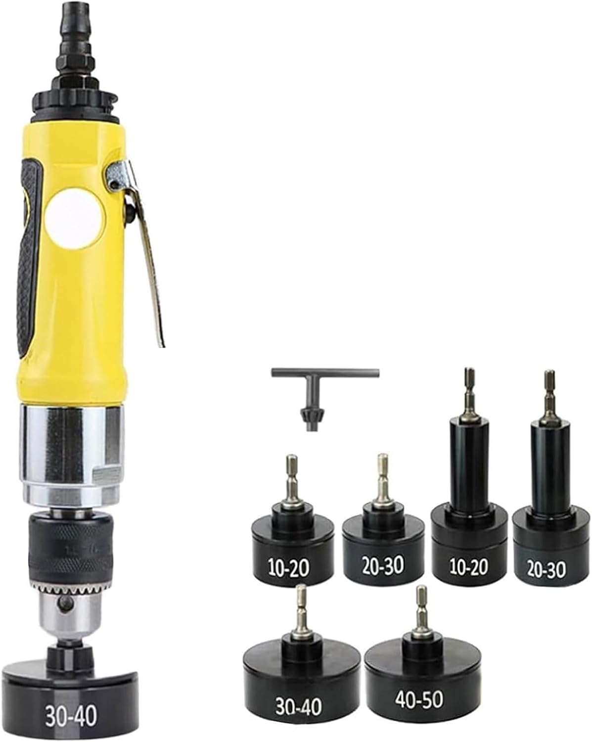 Pneumatic Capping Machine, Handheld Screw Capper with 6 Capping Head, Max Speed 2500RPM,3/8inch Drill Chuck, Portable Capping Machine, Bottle Cap Sealing Tool,for Φ10-50 mm Plastic Bottle