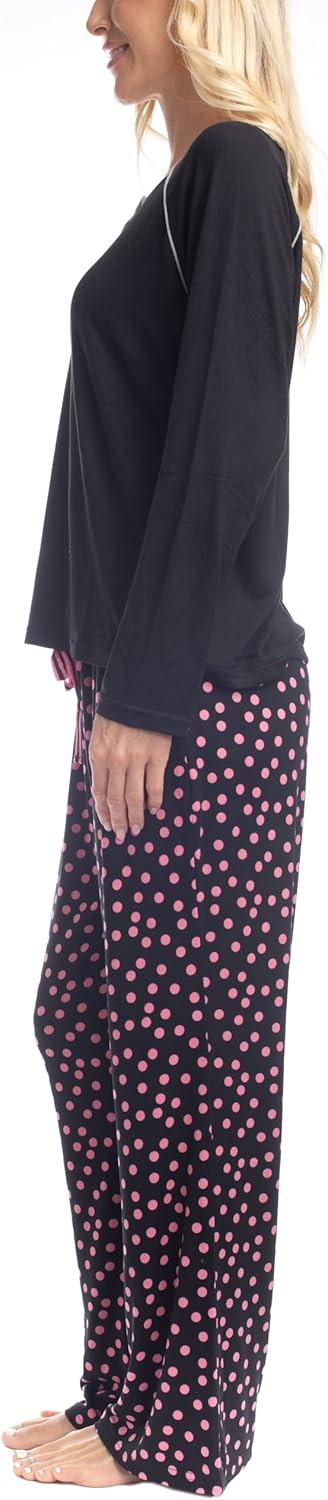 Goodnight Kiss Women's Pajama Set, Ultra Soft Loungewear, Long Sleeve Shirt and Pants - Cherry & Merry - Pijamas de Mujer - Image 3