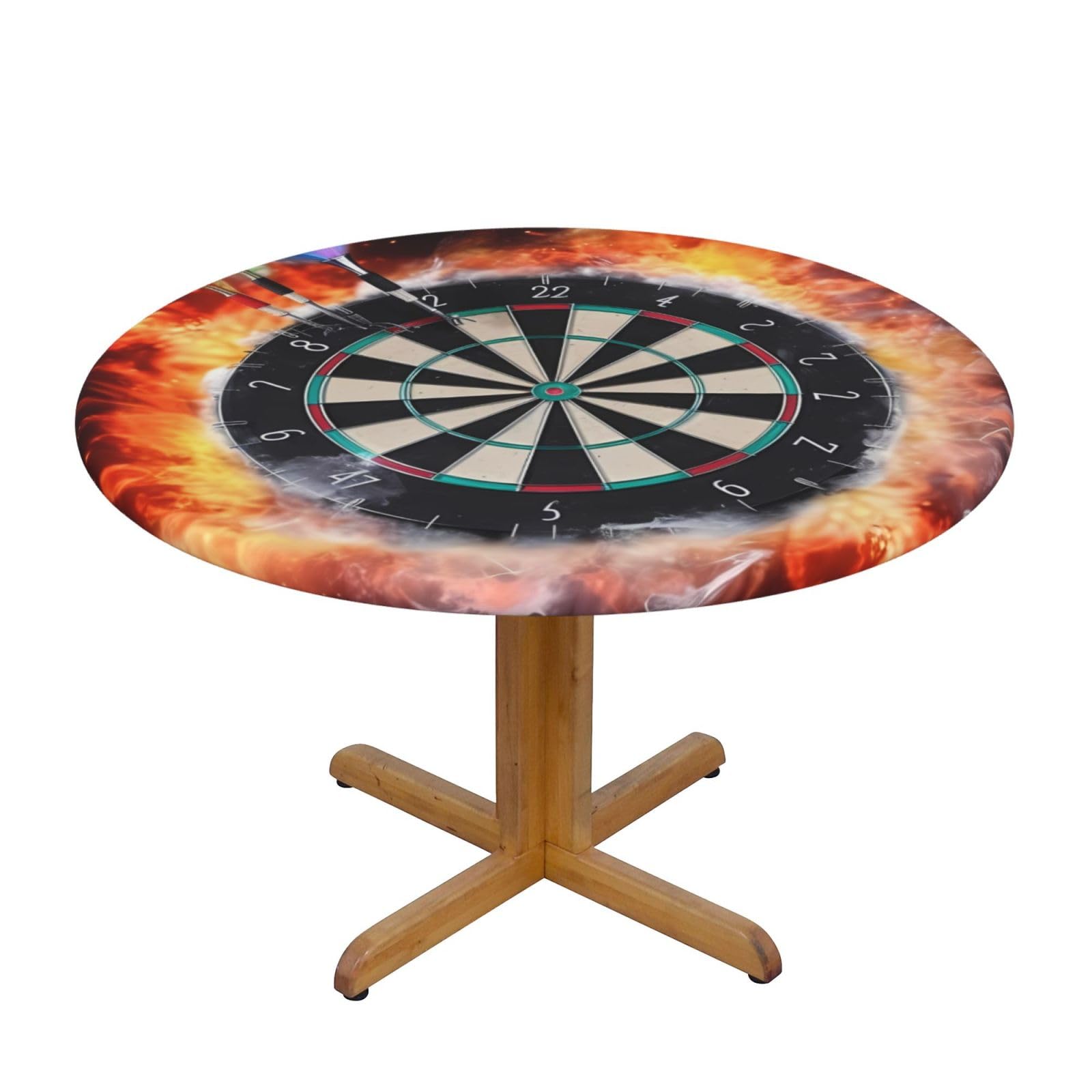 WEYEZE Dart Board Printed Circular Tablecloth Waterproof Elastic Tablecloth, Decorative Round Table Octagonal Table